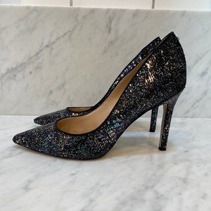 Sam Edelman Black Multi-Colored Glitter Heels